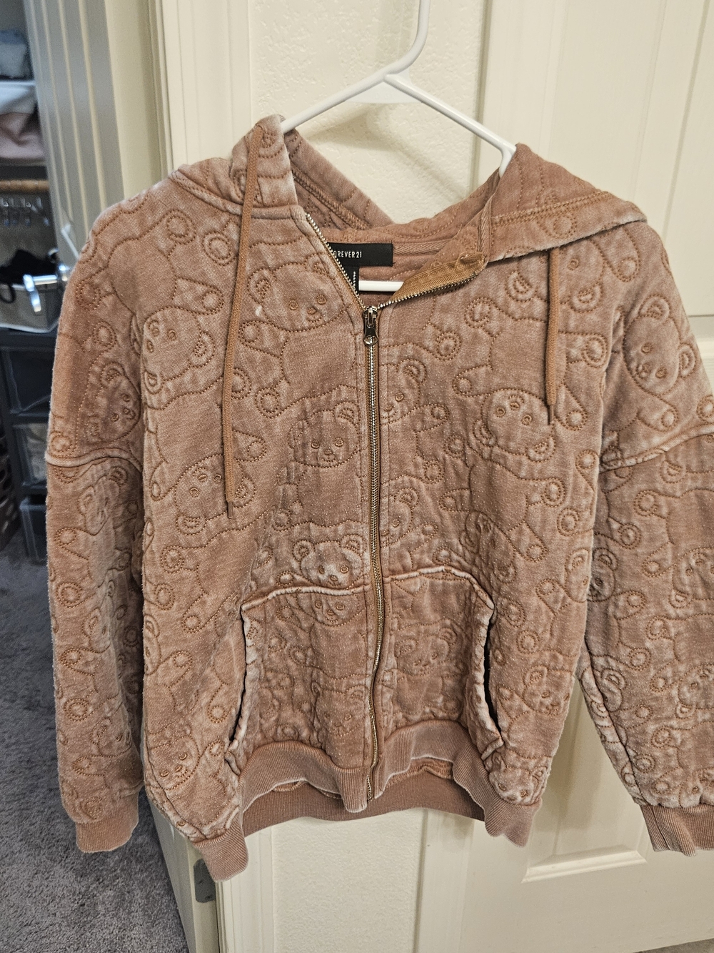 Forever 21 Mauve Hooded Zip-Up Jacket